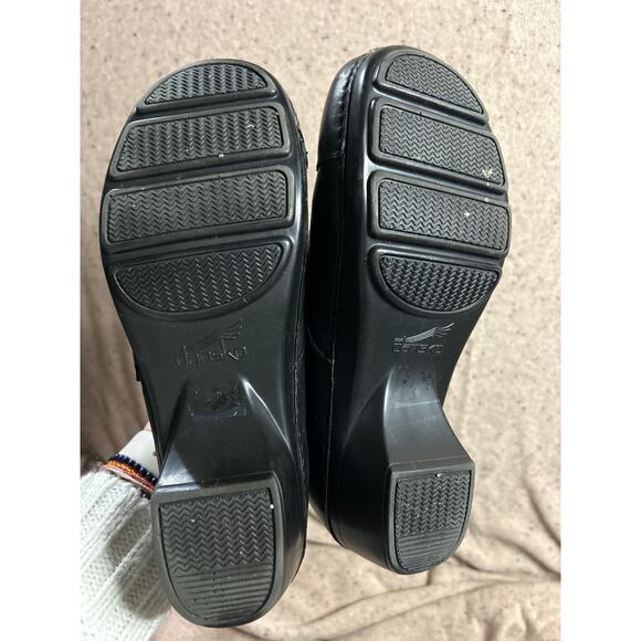 Dansko Stacie Black Leather Clogs 39 EUC Comfort Slip-On Classic Work Shoe - Picture 6 of 10